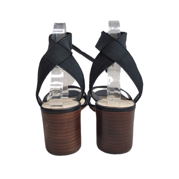 Sole Society Women's Kiah Leather Ankle Strap Wedge Sandals Black Size 9M / 40 - Picture 5 of 8